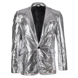 Metallic silver sale blazer mens