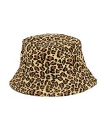 Foldable cotton leopard print bucket hat.  These sun hats come can be folded to fit in your bag or pocket and make great rave hats and funky festival wear.