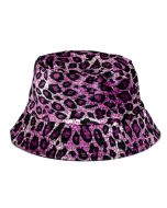 Foldable Velvet Leopard Print Bucket Hat in Purple. Sun hats can be folded to fit in your pocket or bag.  They make great rave hats and funky festival wear for your festival outfit.  Pretty little thing.