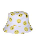 White Smiley Face Bucket Hat Sun Hat Rave Hat Festival Hat