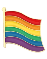 Rainbow Gay Pride Flag Shaped Metal Pin Badge