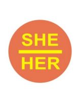 She Her Pronoun Badge 2.5cm Gay Pride LGBTQ+Pin Badge