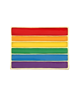 Gay Pride Brooch Rainbow Striped Rectangular Badge