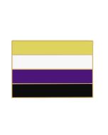 Non Binary Pride Rectangular Pin Badge LGBTQ+ Badge