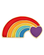 Rainbow and Love Heart Gay Pride Badge LGBTQ+