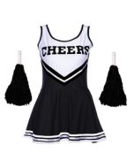 Black And White Cheerleader Fancy Dress Outfit