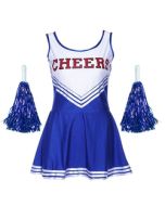 Blue Cheerleader Fancy Dress Outfit