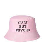 Pink Cute But Psycho Childrens Bucket Hat Kids Sun Hat