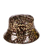 Shiny gold leopard print bucket hat sun hat or rain hat.  Ideal festival wear pretty little thing