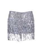 Silver sequin tassel skirt with hot pants underneath.  These silver sequin tassel skirts make great dance shorts or festival wear for your funky festival outfit. Pretty little thing.