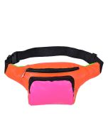 Neon patchwork bum bag with adjustable strap and pockets.  These funky neon bumbags make great festival wear for your festival outfit.  Matching bucket hat available.