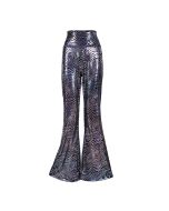 Shiny Holographic Zebra Print Flares.  These shiny holographic zebra print animal print flares are great festival wear for your funky festival outfit. Pretty little thing.