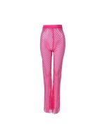 70's neon pink mesh flares.  These 1980's neon pink flared mesh trousers make great festival wear for your funky festival outfit. Pretty little thing.