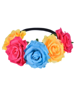 Pansexual Pride Flower Crown Elasticated LGBTQ+ Flower Garland