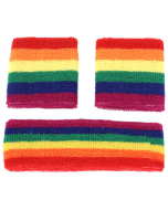 Rainbow Gay Pride Sweatband Set, Headband and 2 Wristbands