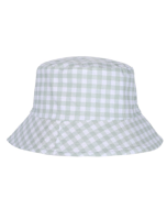 Green Gingham Sun Hat . Bucket Hat.Festival Hat, Rave Hat