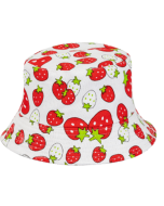 White Strawberry Bucket Hat Sun Hat Festival Hat Rave Hat