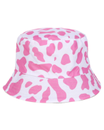 Pink Cow Print Childrens Sun Hat Kids Bucket Hat