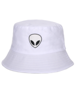 White Alien Bucket Hat Alien Festival Hat Sunhat