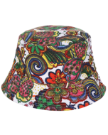 Sixties Floral Paisley Bucket Hat Rave Hat Sun Hat Festival Hat