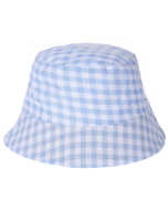 Blue Gingham Bucket HAt Sun Hat Festival Hat Rave Hat