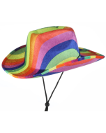 Gay Pride Rainbow Striped Cowboy Hat LGBTQ+ Festival Hat