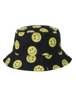 Kids Smiley Face Print Bucket Hat Sun Hat Festival Hat