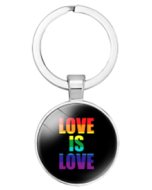 Black Gay Pride Love Is Love Keyring.  LGBTQ+ Accessories