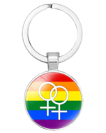 Double Venus Rainbow Gay Pride Keyring LGBTQ+