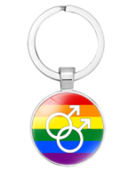 Male Gay Pride Keyring.  LGBTQ+ Accessories.