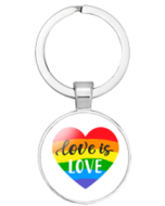 Love Is Love Heart Gay Pride Keyring LGBTQ+ Accessories