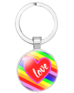 Love Heart Rainbow Gay Pride Keyring LGBTQ+ Accessories