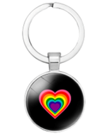 Gay Pride Heart Keyring LGBTQ+ Keyrings and Accessories.