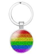 Glitter Rainbow Pride Keyring.  LGBTQ+ Accessories