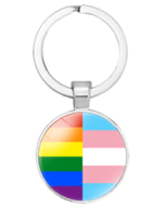 Transgender and Rainbow Pride Keyring LGBTQ+ Keyrings