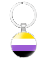 Non Binary Pride Keyring.  LGBTQ+ Keyrings and Accessories