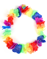 Large Rainbow Gay Pride Hawaiian Lei LGBTQ+ Accessories.