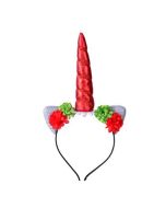 Red unicorn horn headband.  These unicorn head bands make great festival wear accessories to compliment your funky festival outfit.  Pretty little thing.