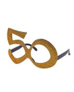 Novelty gold '50' glasses.  These novelty glasses are great for a 50th birthday or anniversary.  Pretty little thing.