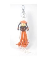 Leather girl keyring or bag charm