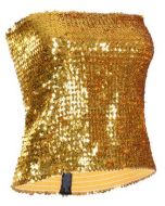 Gold reversible sequin strapless top.  These gold sequin strapless tops make great festival wear for your funky festival outfit. Pretty little thing gold sequin strapless top.