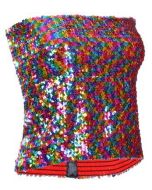 Rainbow reversible sequin strapless top.  The rainbow sequin top makes great dance wear or festival wear for your funky festival outfit.  Pretty little thing