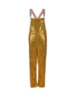 Long gold sequin dungarees.  These long gold sequin dungarees are a size 10 and make great festival wear for your funky festival outfit.  Pretty little thing. Gold seuin dungarees