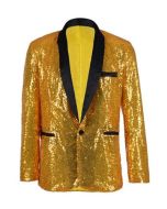 Gold sequin blazer magician's jacket.  The gold sequin blazers make a great festival outfit.  Pretty little thing.  Gold sequin festival jacket festival coat magician outfit 