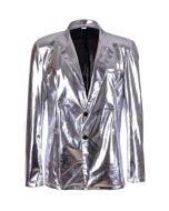 Silver metallic blazer festival jacket.  These shiny silver blazer jackets make great festival wear for your funky festival outfit.  Pretty little thing. Festival jacket