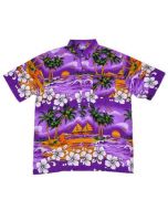 Retro Hawaiian shirt in purple with palm trees. These retro Hawaiian shirts are a cool and comfortable festival outfit.  Sizes small to 4XL available.  Pretty little thing.