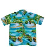 Retro aqua Hawaiian shirt with waterfall.  These retro Hawaiian shirts are cool and comfortable for festival outfits and holidays.  Pretty little thing