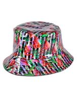 Shiny Bucket Hat With Flamingo Design