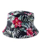 Cotton Bucket Hat With Hawaiian Print Design