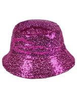 Foldable Sequin Bucket Hat in Pink